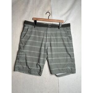 DaHui Hybrid Collection Mens Grey Striped Board Shorts Size 42 Casual Swim